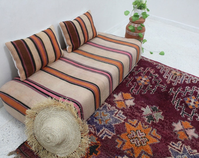 Moroccan Floor Couch Unstuffed Complete Set Long Floor Cushion.