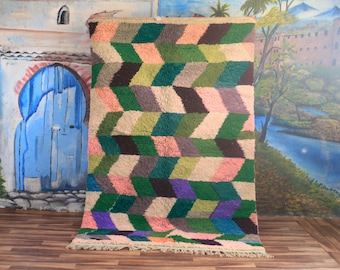 moroccan rug hand knotted, beni ourain rug, all wool berber rug, custom rug, handmade rug, genuine lamb wool
