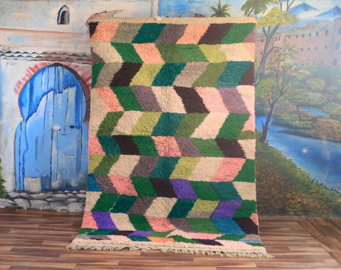 moroccan rug hand knotted, beni ourain rug, all wool berber rug, custom rug, handmade rug, genuine lamb wool