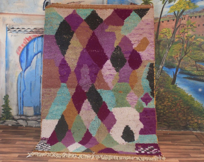 Amazing Multicolored Rug - Custom Fabulous Boujaad Rug - Handmade Rug - Moroccan Berber Rug - Traditional Moroccan Carpe