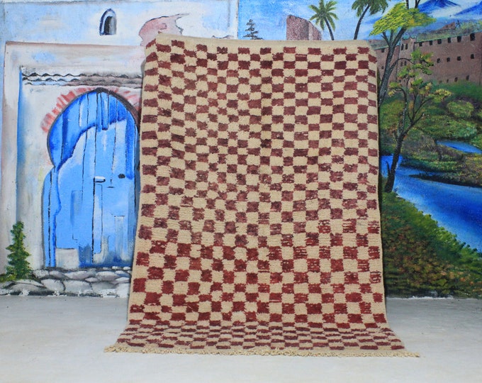 Moroccan Berber Checkered rug, Morocco checker rug, large Morrocan checkerboard rug