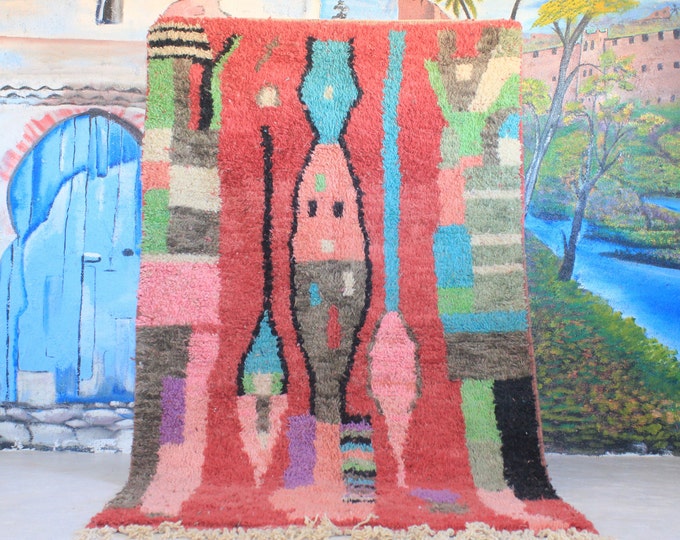 Custom Fabulous Boujad Rug, Authentic Moroccan Rug, Abstract Multicolored Carpet, Handmade Moroccan Rug, Bohemian rug