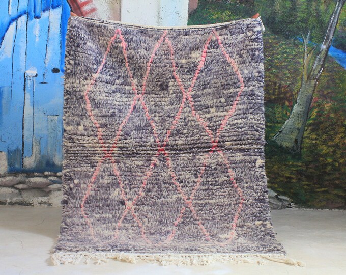Moroccan Handmade rug ,Beni ourain style Morocco wool Berber Rug, modern rug, Hand woven rug, Azilal Berber style