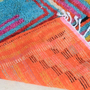 Custom Fabulous Azilal Rug, Authentic Moroccan Rug, Azilal rug, Abstract Multicolored Carpet, Handmade Moroccan Rug, Bohemian rug image 9