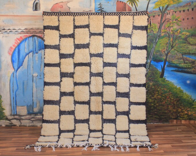 Handmade Beni ourain rug, Moroccan rug, Moroccan area rug, Custom moroccan rug, Boho rug, Moroccan wool rug, Handmade rug