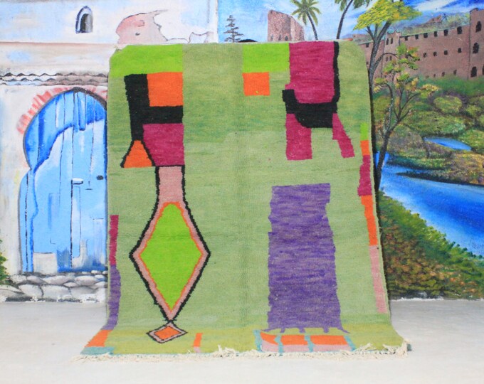 Custom Fabulous Boujad Rug, Authentic Moroccan Rug, Abstract Multicolored Carpet, Handmade Moroccan Rug, Bohemian rug