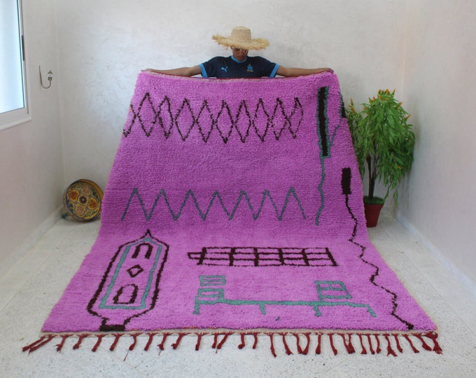 Authentic Moroccan Rug, Custom Fabulous Boujad Rug, Azilal rug, Abstract Multicolored Carpet, Handmade Moroccan Rug, Bohemian Rug