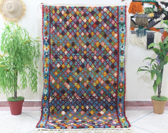 Authentic Moroccan Rug, Custom Fabulous Boujad Rug, Azilal rug, Abstract Multicolored Carpet, Handmade Moroccan Rug, Bohemian Rug