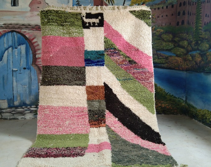 Custom Fabulous Boujad Rug, Authentic Moroccan Rug, Abstract Multicolored Carpet, Handmade Moroccan Rug, Bohemian rug