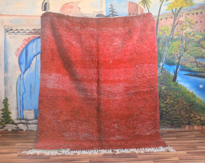 Moroccan Red rug, Beni ourain Red rug, wool berber rug, Custom rug, handmade rug, Genuine lamb wool, Red carpet, Wool rug