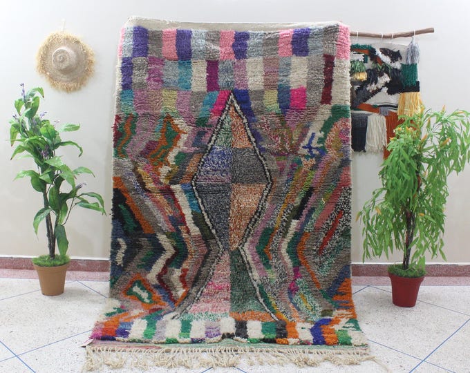 Authentic Moroccan Rug, Custom Fabulous Boujad Rug, Azilal rug, Abstract Multicolored Carpet, Handmade Moroccan Rug, Bohemian Rug