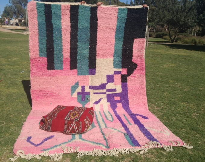 Custom Fabulous Boujad Rug, Authentic Moroccan Rug, Abstract Multicolored Carpet, Handmade Moroccan Rug, Bohemian rug