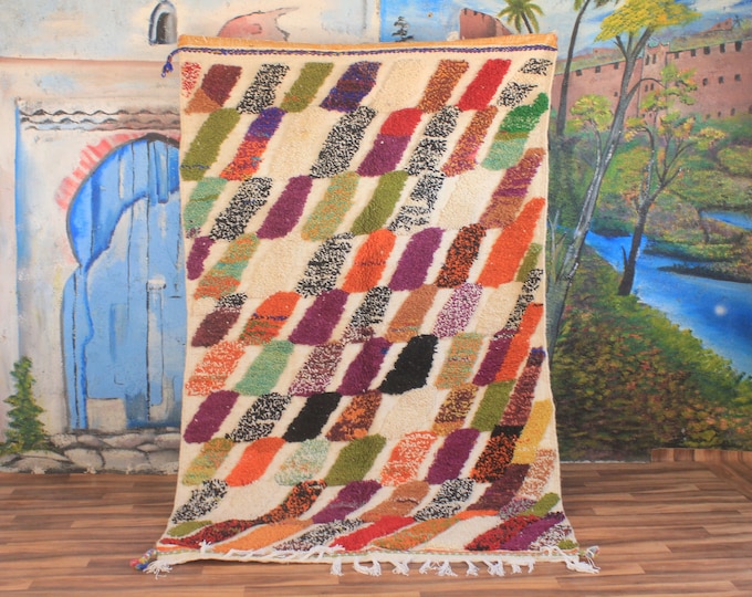 Custom Fabulous Azilal Rug, Authentic Moroccan Rug, Azilal rug, Abstract Multicolored Carpet, Handmade Moroccan Rug, Bohemian rug