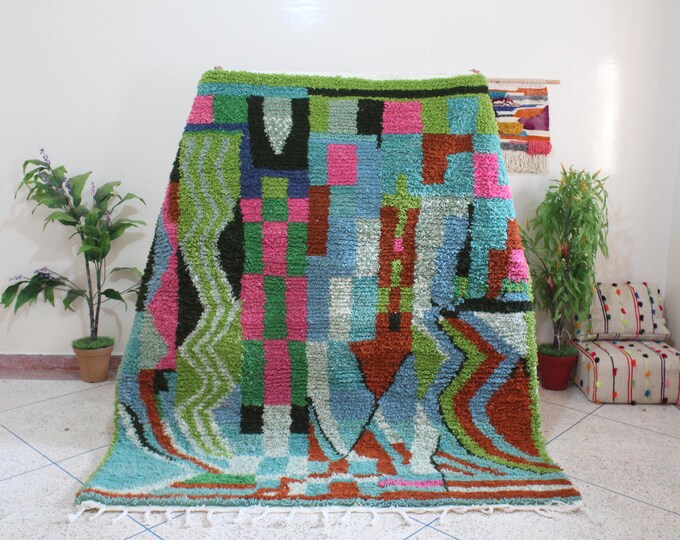 Authentic Moroccan Rug, Custom Fabulous Boujad Rug, Azilal rug, Abstract Multicolored Carpet, Handmade Moroccan Rug, Bohemian Rug