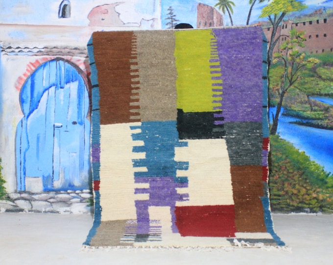 Custom Fabulous Boujad Rug, Authentic Moroccan Rug, Abstract Multicolored Carpet, Handmade Moroccan Rug, Bohemian rug