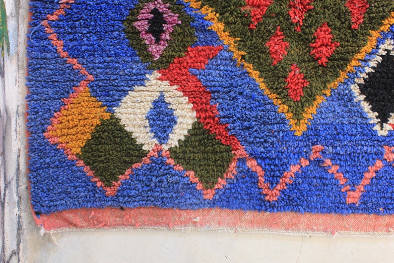 colorful moroccan rug, custom fabulous boujad rug, azilal rug, abstract multicolored carpet, handmade moroccan rug, bohemian rug image 8