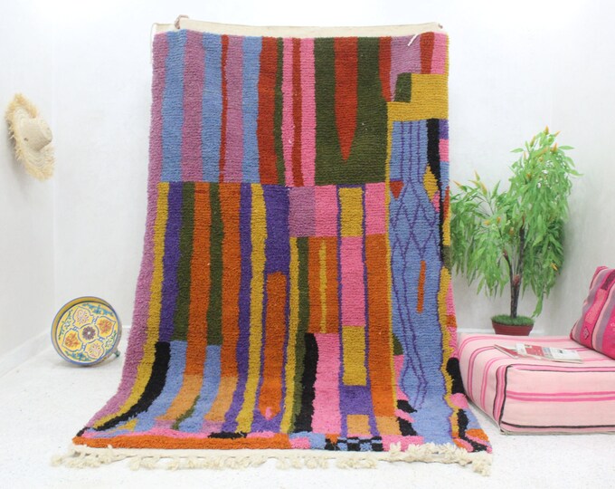 Authentic Moroccan Rug, Custom Fabulous Boujad Rug, Azilal rug, Abstract Multicolored Carpet, Handmade Moroccan Rug, Bohemian Rug