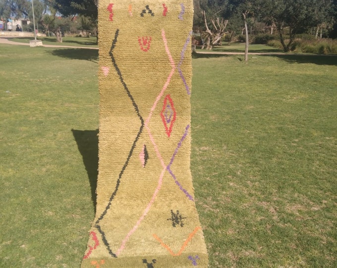 custom runner moroccan Hand knotted Runner rug, wool rug shaggy rug, Authentic Moroccan Rug, Moroccan fluffy Rug