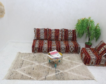 Moroccan rug, Beni Mrirt rug, Handmade wool rug, Beni ourain rug, Area rug, Berber rug, Fluffy wool carpet, Mrirt rug, Beniouarain white rug