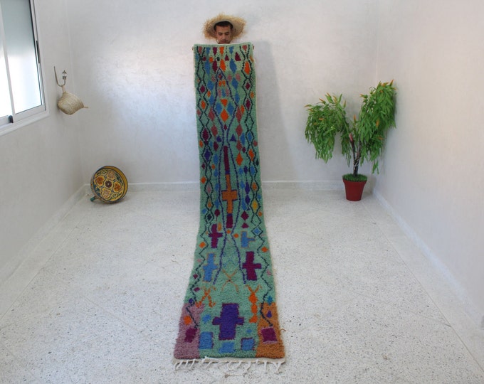 custom runner moroccan Hand knotted Runner rug, wool rug shaggy rug, Authentic Moroccan Rug, Moroccan fluffy Rug