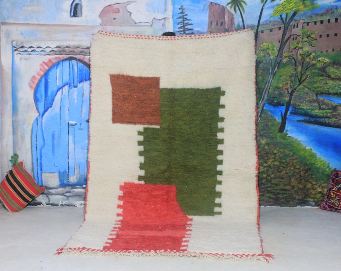 custom fabulous boujad rug, authentic moroccan rug, azilal rug, abstract multicolored carpet, handmade furniture, bohemian rug