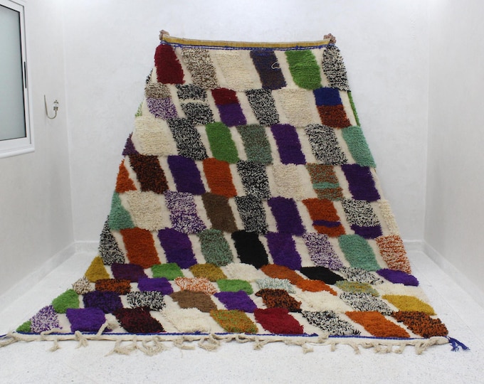 Moroccan Rug, Bojaad Colorful Rug, Wool Rug, Checkered Rug, Handmade Rug, Custom Bojaad rug, Style Moroccan Rug , Custom rug