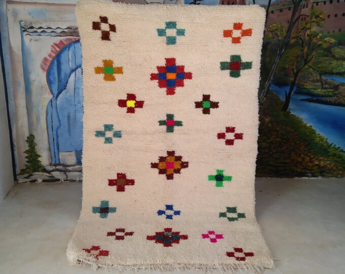 custom fabulous boujad rug, authentic moroccan rug, azilal rug, abstract multicolored carpet, handmade furniture, bohemian rug