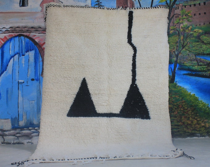 moroccan rug custom beni ouarain - authentic beni ourain rug, moroccan beni rug, natural wool area rug, handmade furniture