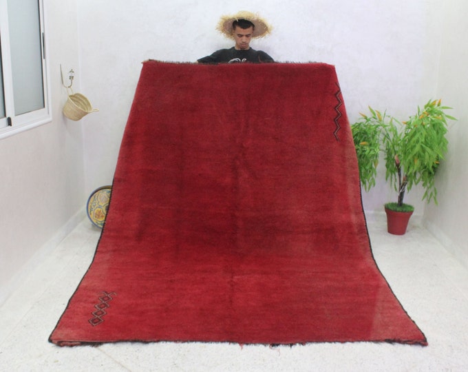 6x9 Vintage Handmade Wool Boujaad Area Rug Moroccan Living Room