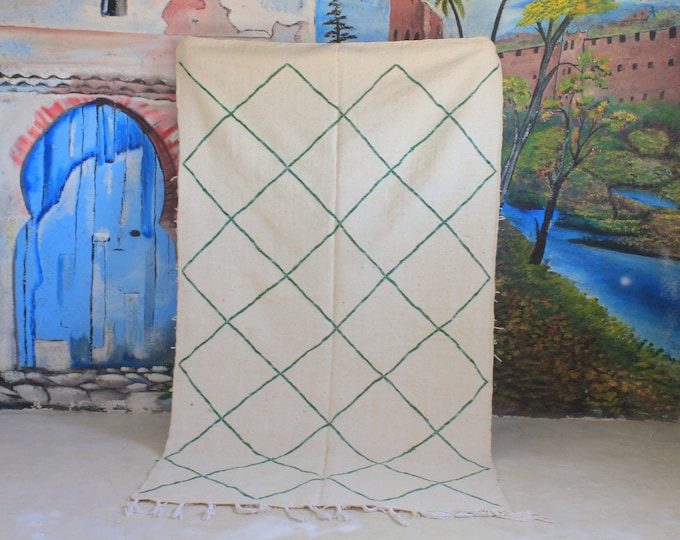 Authentic Moroccan Rug, Custom Fabulous Boujad Rug, Azilal rug, White Carpet, Handmade Moroccan Kilim Rug, Bohemian Rug