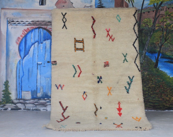 custom fabulous boujad rug, authentic moroccan rug, azilal rug, abstract multicolored carpet, handmade furniture, bohemian rug