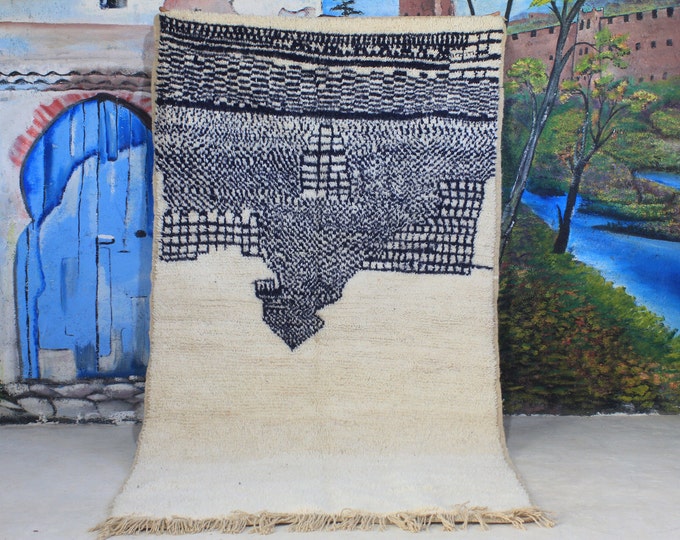 custom fabulous boujad rug, authentic moroccan rug, azilal rug, abstract multicolored carpet, handmade furniture, bohemian rug