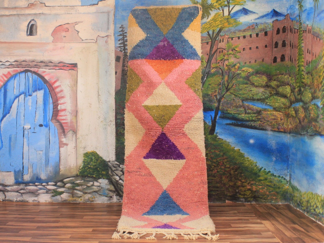 Moroccan Runner Rug Pink Rug Hallway Runner Rug Moroccan Berber Runner