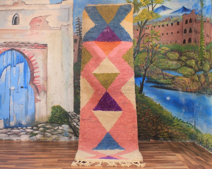 moroccan runner rug - pink rug - hallway runner rug moroccan - berber runner rug - Vintage Morocco Runner