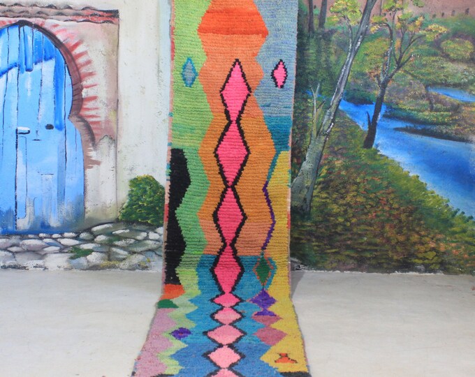 custom runner moroccan Hand knotted Runner rug, wool rug shaggy rug, Authentic Moroccan Rug, Moroccan fluffy Rug