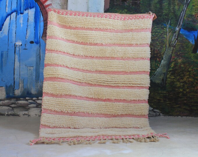 custom fabulous boujad rug, authentic moroccan rug, azilal rug, white & pink carpet,  handmade furniture, bohemian rug