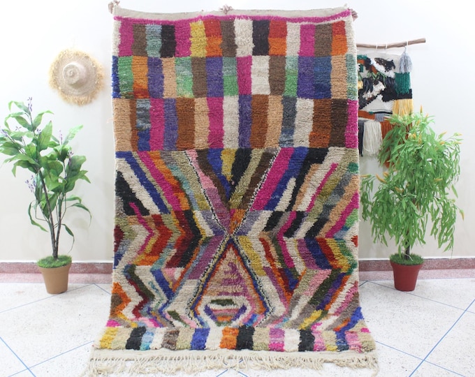 Authentic Moroccan Rug, Custom Fabulous Boujad Rug, Azilal rug, Abstract Multicolored Carpet, Handmade Moroccan Rug, Bohemian Rug