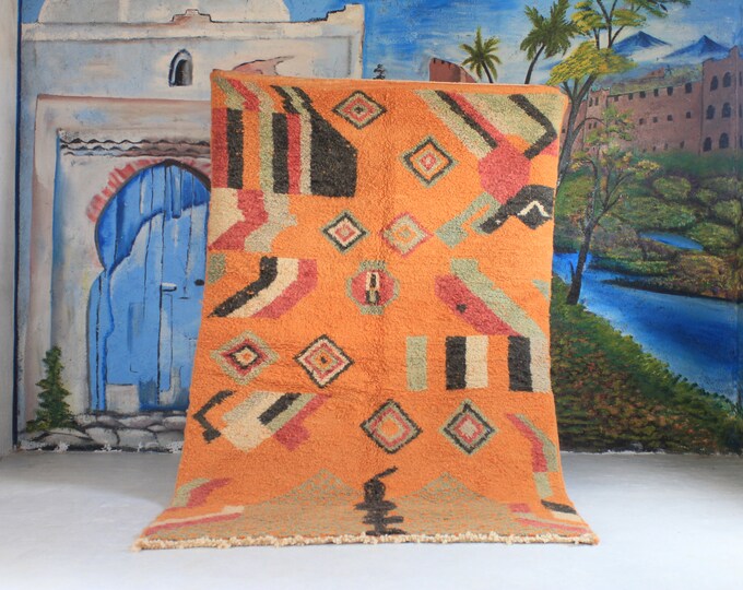 Custom Fabulous Boujad Rug, Authentic Moroccan Rug, Abstract Multicolored Carpet, Handmade Moroccan Rug, Bohemian rug