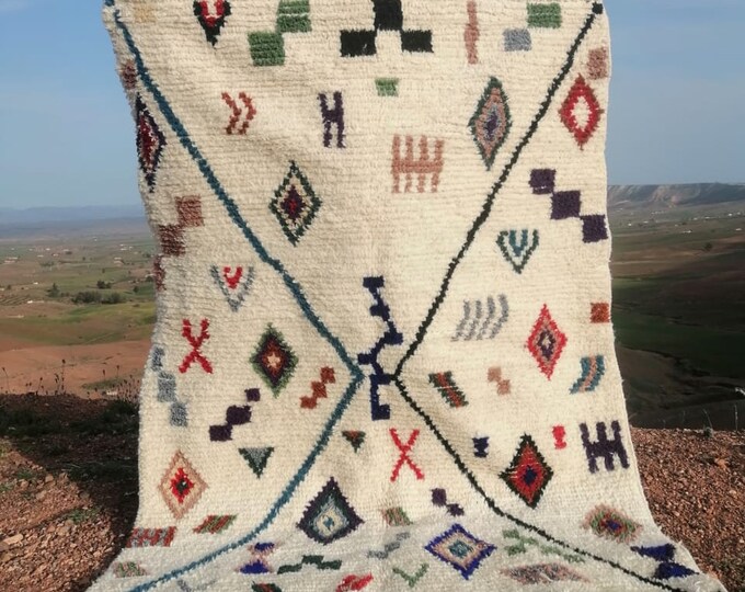 Fantastic moroccan Rug Handmade Wool Berber beni ourain Atlas Boujaad Carpet Berber Carpet