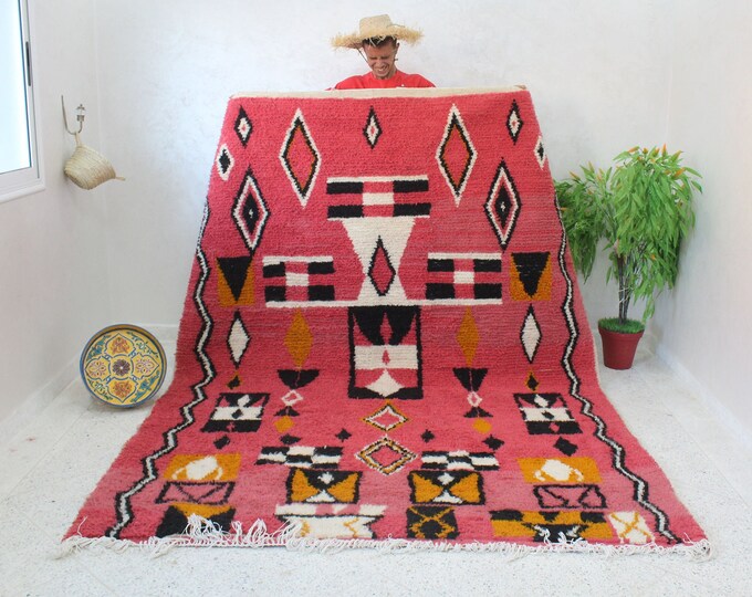 Authentic Moroccan Rug, Custom Fabulous Boujad Rug, Azilal rug, Abstract Multicolored Carpet, Handmade Moroccan Rug, Bohemian Rug