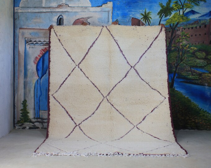 moroccan rug custom beni ouarain - authentic beni ourain rug, moroccan beni rug, natural wool area rug, handmade furniture