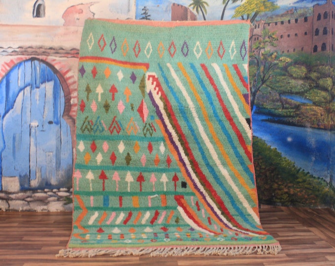 Authentic Moroccan Rug, Custom Fabulous Boujad Rug, Azilal rug, Abstract Multicolored Carpet, Handmade Moroccan Rug, Bohemian Rug