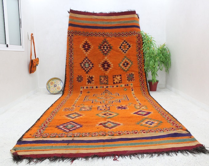Moroccan Vintage Rug, 15 x 6 ft, Moroccan Handmade Carpet, Berber Rug, Abstract Rug, boujad rug, Authentic Rug