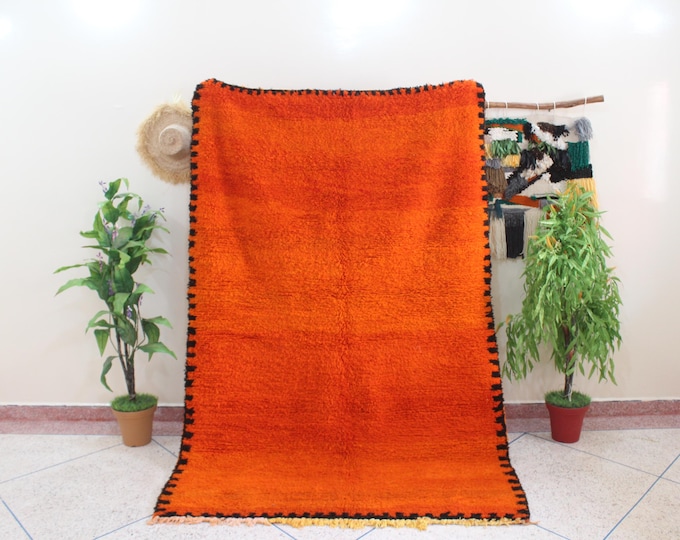 amazing moroccan custom orange Rug - handmade morrocan rug, authentic berber rug, bohemian style rug for living room