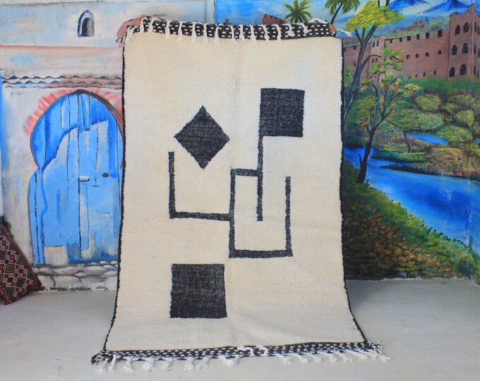 moroccan rug custom beni ouarain - authentic beni ourain rug, moroccan beni rug, natural wool area rug, handmade furniture