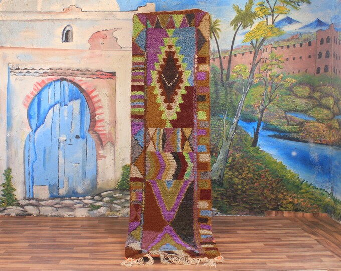 custom runner moroccan Hand knotted Runner rug, wool rug shaggy rug, Authentic Moroccan Rug, Moroccan fluffy Rug