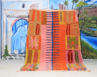 Authentic Moroccan Rug, Custom Fabulous Boujad Rug, Azilal rug, Abstract Multicolored Carpet, Handmade Moroccan Rug, Bohemian Rug