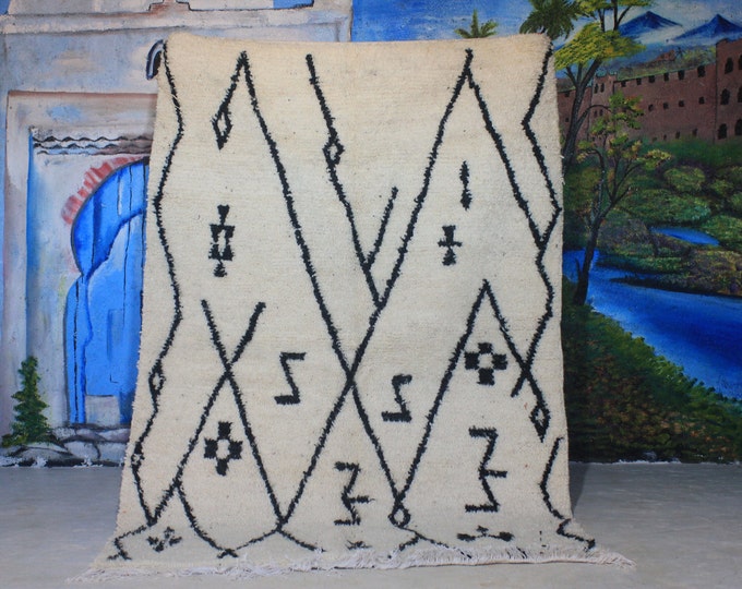moroccan rug custom beni ouarain - authentic beni ourain rug, moroccan beni rug, natural wool area rug, handmade furniture