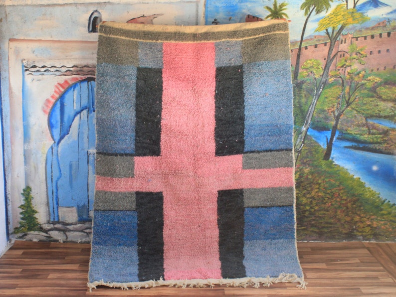 Colorful Moroccan Rug, Custom Fabulous Boujad Rug, Abstract Multicolored Carpet, Handmade Moroccan Rug, Bohemian rug image 1