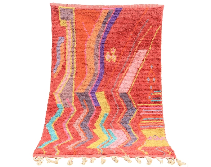 Authentic Moroccan Rug, Custom Fabulous Boujad Rug, Azilal rug, Abstract Multicolored Carpet, Handmade Moroccan Rug, Bohemian Rug